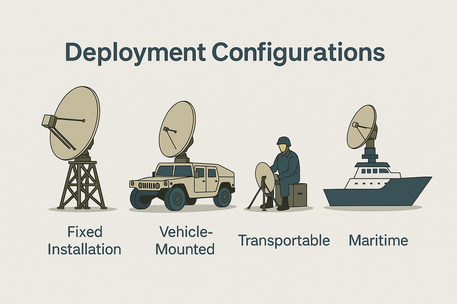 Different deployment configurations for troposcatter